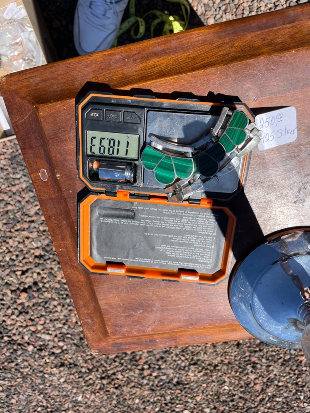 Vintage sterling silver heavy mexico malachite 925 necklace - Picture 9 of 12